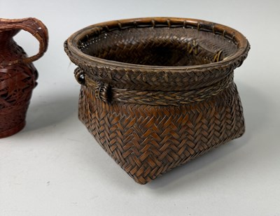 Lot 122 - A GROUP OF THREE JAPANESE WOVEN BASKETS