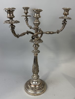 Lot 191 - A 19TH CENTURY SHEFFIELD SILVER PLATED CANDLESTICK