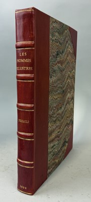 Lot 287 - CHARLES PERRAULT: LES HOMMES ILLUSTRES, 1696, RED LEATHER BOUND