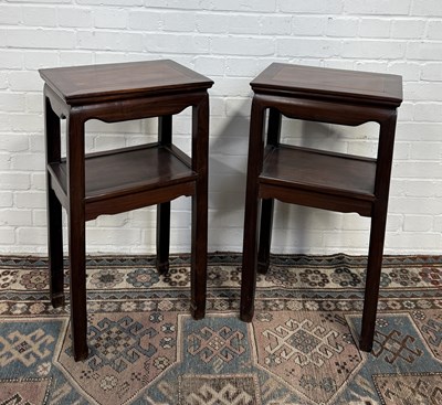 Lot 111 - A PAIR OF EARLY 20TH CENTURY CHINESE WOODEN TABLES