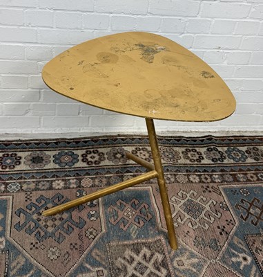 Lot 829 - A MODERNIST GOLD PAINTED METAL TABLE