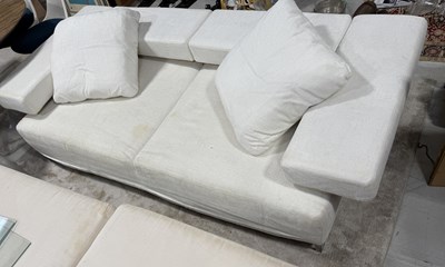 Lot 783 - ARKETIPO: A LARGE WHITE SOFA WITH MODULAR ARMS