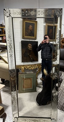 Lot 750 - A LARGE VENETIAN WALL MIRROR