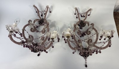 Lot 773 - A PAIR OF MURANO GLASS WALL LIGHTS BY BIRGIT ISRAEL