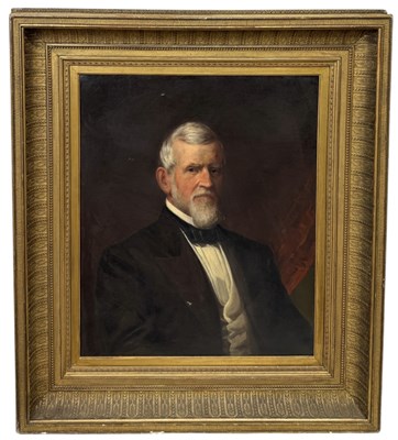 Lot 456 - A LARGE VICTORIAN OIL PAINTING ON CANVAS DEPICTING A GENTLEMAN