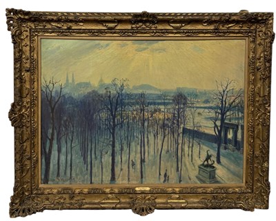 Lot 458 - WILLIAM SAMUEL HORTON (AMERICAN 1865-1936): A LARGE PAINTING ON BOARD DEPICTING A VIEW IN PARIS