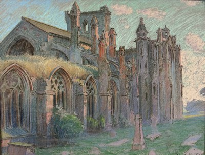 Lot 465 - WILLIAM SAMUEL HORTON (AMERICAN 1865-1936): A PASTEL DRAWING ON PAPER DEPICTING A FRENCH CHURCH