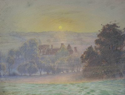 Lot 500 - WILLIAM SAMUEL HORTON (AMERICAN 1865-1936): A PASTEL DRAWING ON PAPER DEPICTING A COUNTRYSIDE SCENE