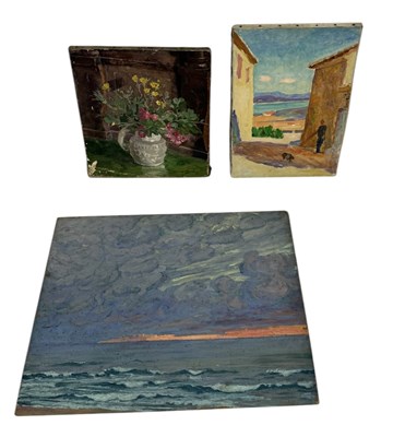 Lot 494 - WILLIAM SAMUEL HORTON (AMERICAN 1865-1936): TWO OIL PAINTINGS ON CANVAS ALONG WITH ONE ON BOARD