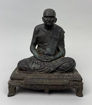 Lot 373 - A BUDDHIST BRONZE FIGURE OF A MONK