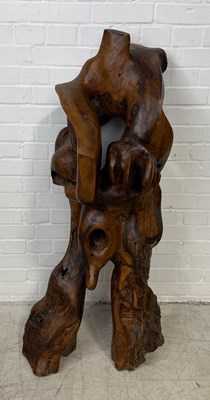 Lot 102 - COLIN HUNT (1929-2010): A LARGE WOODEN SCULPTURAL FIGURE