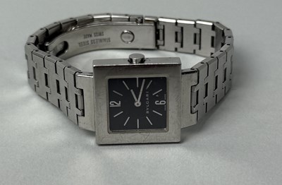 Lot 333 - A LADIES BULGARI STAINLESS STEEL WRISTWATCH