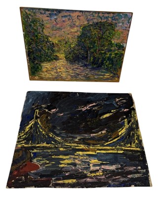 Lot 707 - TWO PAINTINGS ON BOARD