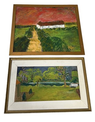 Lot 589 - TWO OIL PAINTINGS ON BOARD