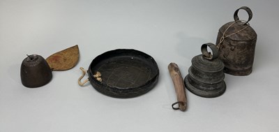 Lot 181 - ANTIQUE CHINESE BELLS AND GONG