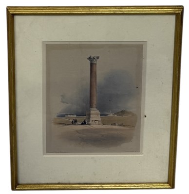 Lot 690 - DAVID ROBERTS: ORIGINAL PRINT, POMPEY'S PILLAR, ALEXANDRIA