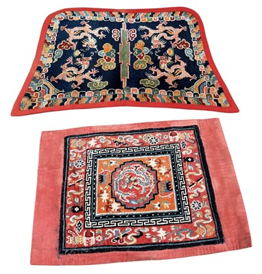 Lot 134 - TWO TIBETAN DRAGON CARPETS