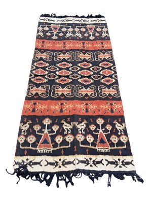 Lot 117 - AN INDONESIAN SUMBA IKAT TEXTILE DECORATED WITH FIGURES