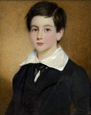 Lot 63A - CHARLES FORD (BRITISH 1801-1870): A VERY FINE PORTRAIT MINIATURE ON IVORY DEPICTING A HANDSOME YOUNG BOY