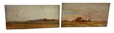 Lot 525 - ALFRED CROWDY LOVETT C.B.E. (BRITISH 1862-1919): A PAIR OF LANDSCAPE WATERCOLOUR PAINTINGS ON BOARD