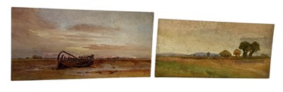 Lot 526 - ALFRED CROWDY LOVETT C.B.E (BRITISH 1862-1919): A PAIR OF LANDSCAPE WATERCOLOUR PAINTINGS ON BOARD