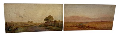 Lot 527 - ALFRED CROWDY LOVETT C.B.E (BRITISH 1862-1919): A PAIR OF LANDSCAPE WATERCOLOUR PAINTINGS ON BOARD