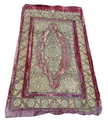 Lot 190 - A RARE AND FINE OTTOMAN MIDDLE EASTERN 18TH / 19TH CENTURY EMBROIDERED TAPESTRY