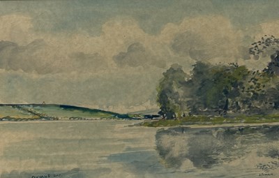 Lot 642 - ISAAC SWAIN: A WATERCOLOUR PAINTING ON PAPER DEPICTING AN IRISH VIEW OF OUVANE BAY, BANTRY BAY, IRELAND