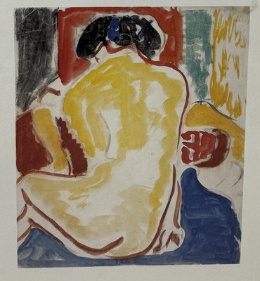 Lot 701 - A PRINT ON PAPER DEPICTING A NUDE LADY