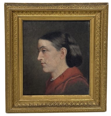 Lot 580 - MARY S. GLADSTONE (BRITISH, 19TH CENTURY): AN OIL PAINTING ON CANVAS DEPICTING A PORTRAIT OF ANNE GLADSTONE