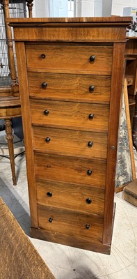 Lot 767 - A 19TH CENTURY ROSEWOOD WELLINGTON CHEST