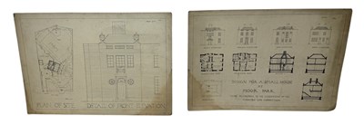 Lot 479 - EDWARD LE BAS (BRITISH 1904-1966): ARCHITECTURAL PLANS, PEN AND INK 'DESIGN FOR A SMALL HOUSE AT MOOR PARK, DONE ACCORDING TO THE CONDITIONS OF THE COUNTRY LIFE COMPETITION'