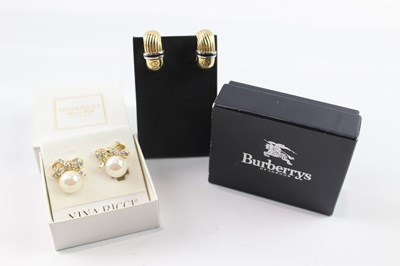 Lot 849 - A COLLECTION OF DESIGNER CLIP ON EARRINGS INCLUDING BURBERRY, NINA RICCI