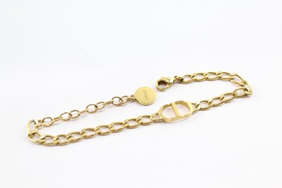 Lot 852 - A CHRISTIAN DIOR GOLD TONE CHAIN LINK BRACELET WITH LOGO