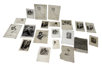 Lot 482 - A GROUP OF DRAWINGS AND ETCHINGS