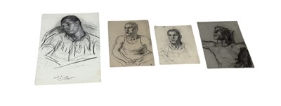 Lot 484 - ATTRIBUTED TO EDWARD LE BAS (BRITISH 1904-1966): A SET OF FOUR DRAWINGS ON PAPER DEPICTING A MAN