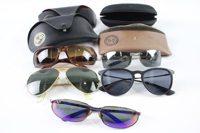 Lot 1166 - A VARIETY OF DESIGNER RAYBAN SUNGLASSES INCLUDING CASES (5)