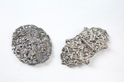 Lot 242 - TWO .925 STERLING SILVER LADIES VANITY BELT BUCKLES