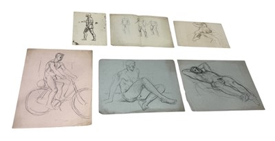 Lot 481 - ATTRIBUTED TO EDWARD LE BAS (BRITISH 1904-1966): A GROUP OF SIX DRAWINGS DEPICTING MALE NUDES