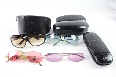 Lot 1167 - A VARIETY OF DESIGNER SUNGLASSES/GLASSES INCLUDING GUCCI, INCLUDING CASES (4)