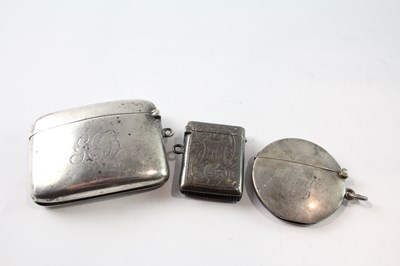 Lot 267 - THREE .925 STERLING SILVER VESTA MATCH CASES