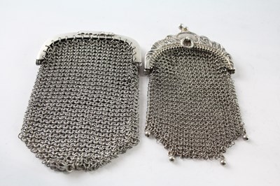 Lot 273 - TWO .925 STERLING SILVER CHAINMAIL LADIES COIN PURSES