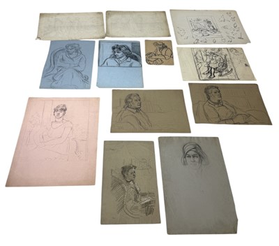 Lot 485 - ATTRIBUTED TO EDWARD LE BAS (BRITISH 1904-1966): A GROUP OF DRAWINGS INCLUDING PORTRAITS