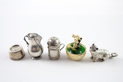 Lot 269 - FIVE ANTIQUE .925 STERLING SILVER NOVELTIES