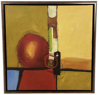 Lot 406 - A LARGE ABSTRACT OIL PAINTING ON CANVAS