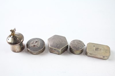 Lot 272 - FIVE 925 STERLING SILVER PILL BOXES