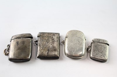 Lot 253 - FOUR .925 STERLING SILVER VESTA MATCH CASES