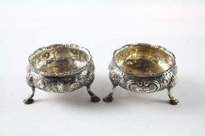 Lot 255 - TWO .925 STERLING SILVER VICTORIAN SALT DISHES