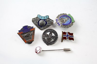 Lot 262 - SIX .925 STERLING SILVER BADGES INCLUDING ENAMEL