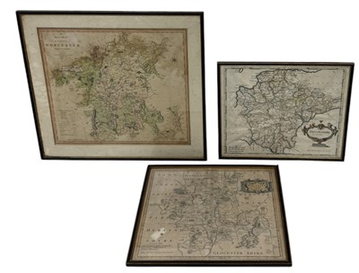 Lot 695 - A MAP OF WORCESTER BY C.SMITH ALONG WITH ALONG DEVONSHIRE AND WORCESTERSHIRE BY ROBERT MORDEN